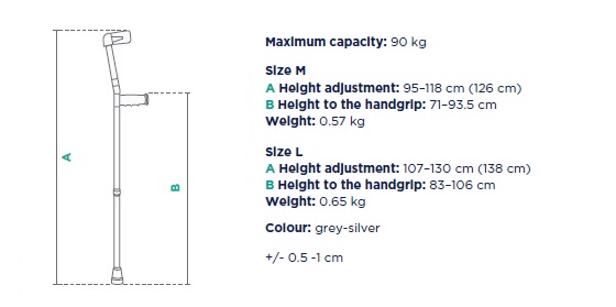 Forearm Crutch With Foldable Cuff - Model FS 933L - Timago